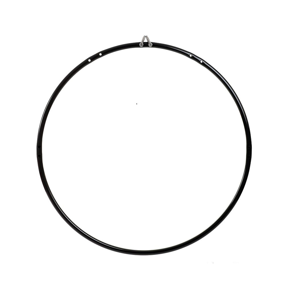 Aerial Hoop 95cm ext x 2.5cm multi 1 & 2 points with 2 self locking shackles - black