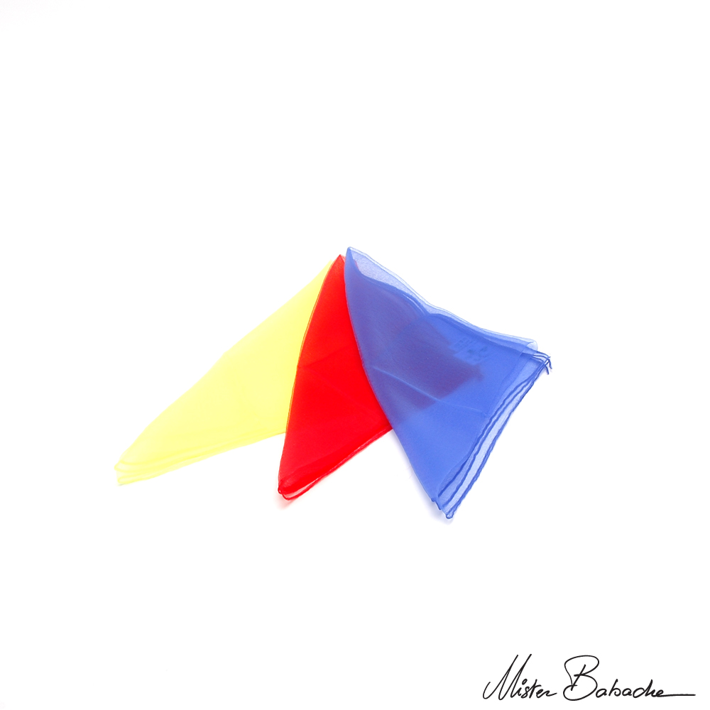 Set 3 little scarves - red/yellow/blue